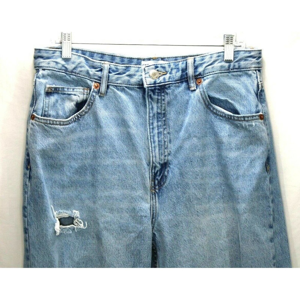 Zara Light Blue Distressed Boot Cut Jeans - Picture 2 of 9